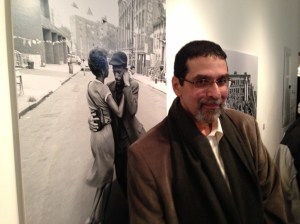 David Gonzalez with his work