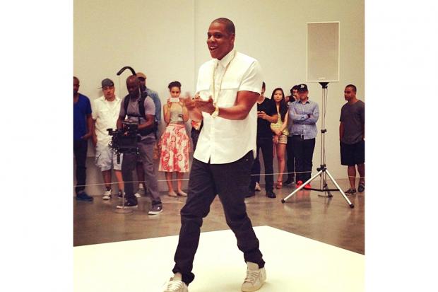 Jay Z taping video for Picasso Baby at Pace Gallery