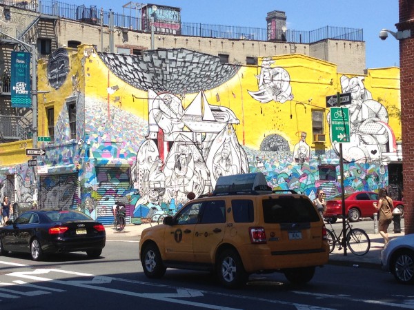 Pseudo hipster mural at S. 5th Street