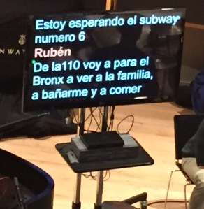 teleprompter at Rubén Blades rehearsal